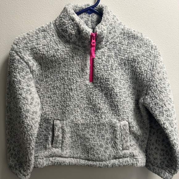 KIDS - GAP - SILVER/PINK - HALF ZIP - SWEAT SHIRT - SIZE M - GIRLS/KIDS (NO HOOD - Picture 1 of 3